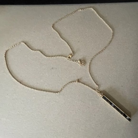 Pendulum Style Artisan Gold Bar with Inlaid Gemstones and Crystals 32" 1960's - Picture 5 of 6